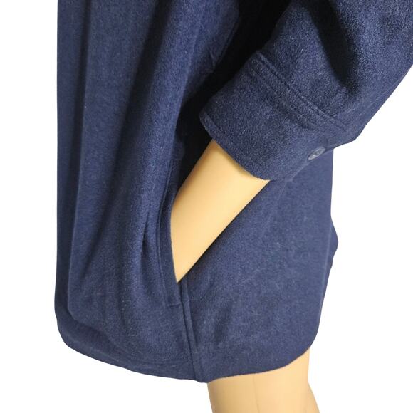 Blue Wool Christian Lacroix Long Sleeve Button Up Folded Collar Shirt Size Large - Picture 4 of 6